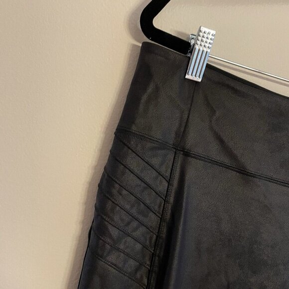 Athleta Women XL Black Athleisure High Rise Ankle Zip Delancey Gleam Moto Tight - Picture 5 of 12